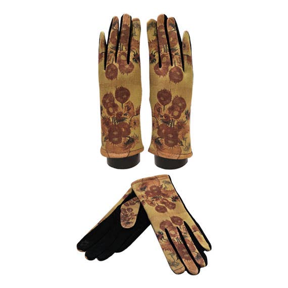 Artist Van Gogh famous Sunflower Texting Glove