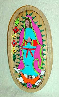 300B Plaque-"Our Lady of Guadalupe"-Oval	  (7" x 4")